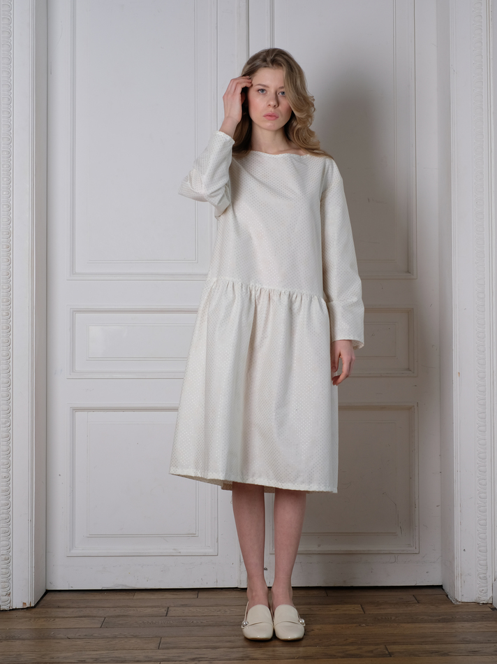 Платье белое. Коллекция "Хюгге" №33.