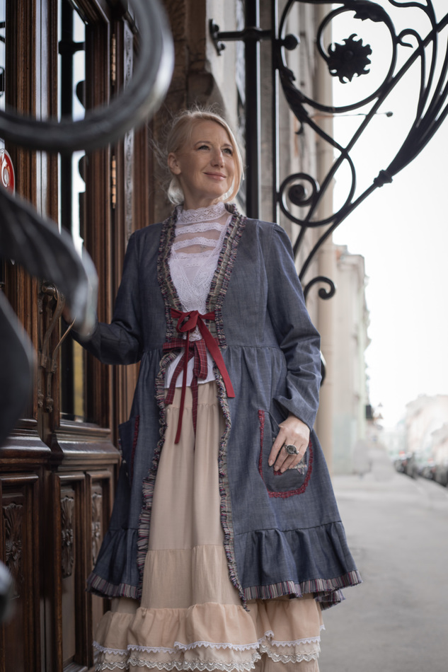 Бохо-плащ джинсовый